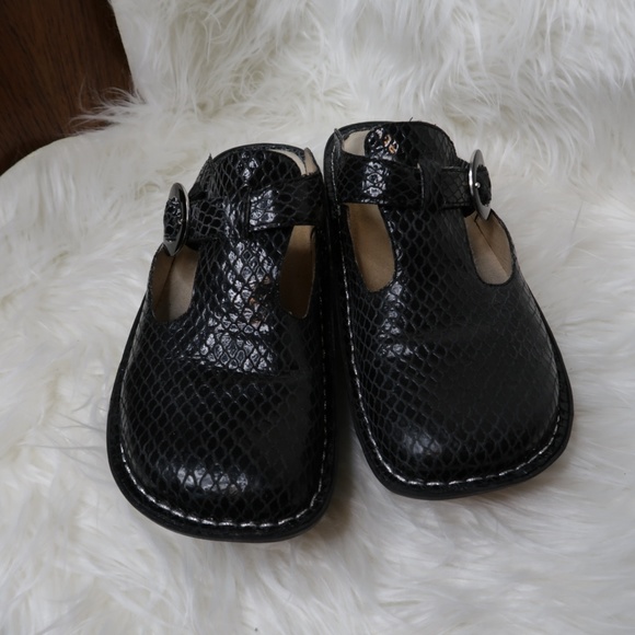 Alegria ALG-701 Slip On Comfort Mules Clogs Black - Picture 2 of 8